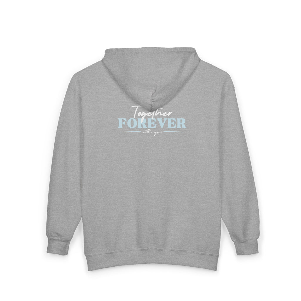 Together Forever Zip-Up Hoodie | Minimalist Romantic & Couples Aesthetic Sweatshirt
