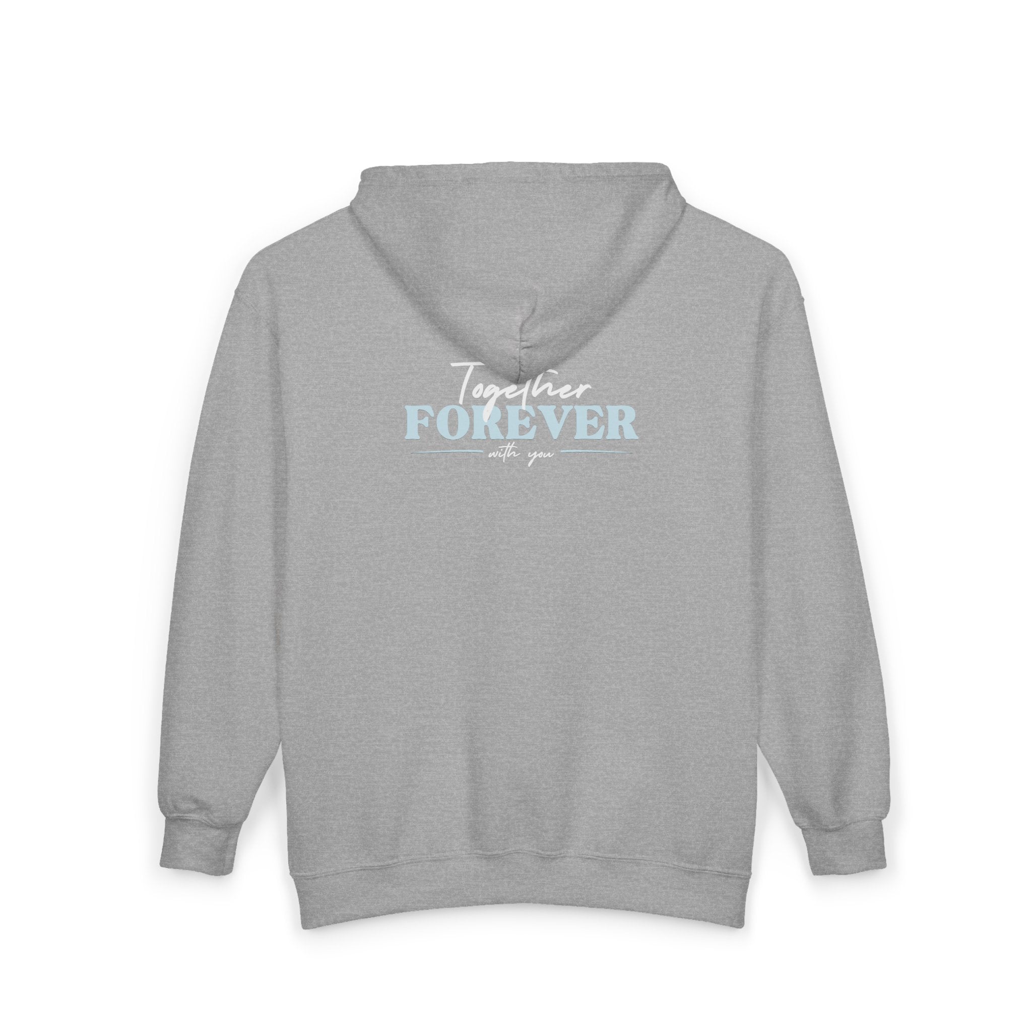 Together Forever Zip-Up Hoodie | Minimalist Romantic & Couples Aesthetic Sweatshirt
