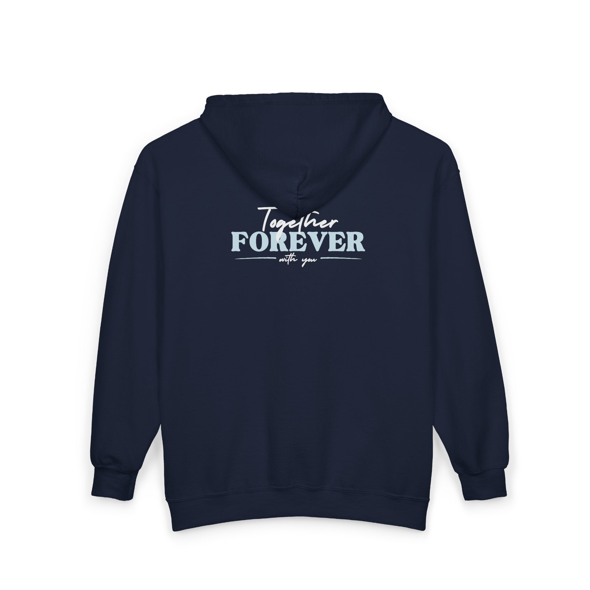 Together Forever Zip-Up Hoodie | Minimalist Romantic & Couples Aesthetic Sweatshirt
