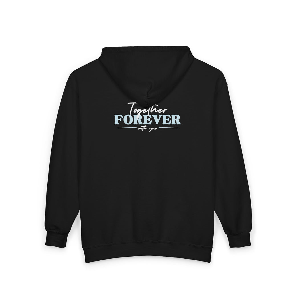 Together Forever Zip-Up Hoodie | Minimalist Romantic & Couples Aesthetic Sweatshirt