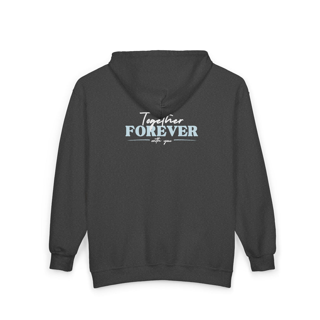 Together Forever Zip-Up Hoodie | Minimalist Romantic & Couples Aesthetic Sweatshirt